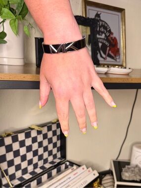 Michael Kors Black Enamel Logo Bangle